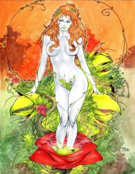 1girls batman_(series) breasts dc dc_comics female female_only ginger ginger_hair hair_covering_breasts iago_maia plant plant_girl poison_ivy red_hair solo standing supervillainess white_skin