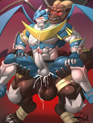 3:4 abs anal anal_orgasm anal_sex anthro armor balls bandai_namco barazoku belphemon belphemon_(rage_mode) belt blue_body blush bodily_fluids boner bottomless bottomless_male chains claws clothed clothing cum cum_in_ass cum_inside cum_on_balls cum_on_penis cumshot demon digimon digimon_(species) dragon duo ejaculation erection feet fingerless_gloves gauntlets genital_fluids genitals gloves hand_on_leg hand_on_thigh handwear headgear helmet hi_res horn humanoid_genitalia humanoid_penis knee_guards male male/male male_on_bottom male_on_top male_only male_penetrated male_penetrating male_penetrating_male mammal membrane_(anatomy) membranous_wings midriff muscular muscular_anthro muscular_male nude on_bottom on_top pauldron penetration penile penile_penetration penis penis_in_ass reclamon royal_knights sabatons saliva scalie seven_great_demon_lords sex sharp_claws sharp_teeth spread_legs spreading teeth ulforceveedramon vein video_games wings