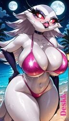1girls 2025 5_fingers adult adult_female ai_generated anthro ass avian avian_humanoid beach beak beautiful big_ass big_breasts big_butt bikini bird blush breasts choker claws curvaceous curvy curvy_body curvy_female curvy_figure demon demon_girl deskk eyelashes female female_focus female_only finger_claws furry glistening_body glistening_feathers helluva_boss huge_ass huge_breasts long_hair looking_at_viewer mature_female milf moon mythological_avian mythological_creature mythology night night_sky ocean older_female outdoors outside owl owl_demon peafowl peafowl_demon pink_bikini pink_sclera sea seaside sexy side_boob smile smiling smiling_at_viewer solo standing stella_(helluva_boss) swimsuit swimwear tail tail_feathers thick_thighs two-piece_swimsuit vivienne_medrano vivziepop water wet wet_body white_body white_eyes white_feathers white_hair wide_hipped_anthro wide_hipped_female wide_hips