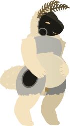antennae_(anatomy) anthro arthropod arthropod_abdomen balls flaccid fluffy fluffy_balls genitals hi_res hybrid insects lepidopteran machine male mocha_(tf2_demo_2004) moth paw_on_belly penis pregnant pregnant_male protogen solo tf2_demo_2004