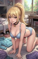 ai_generated blonde_hair bridgette_(tdi) striped_panties total_drama_island