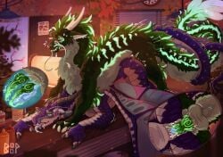 all_fours alternate_color anal anal_knotting anal_sex anthro back_markings black_body black_claws blue_eyes blue_penis bodily_fluids claws close-up countershading double_penetration dragon drooling duo eastern_dragon emanata entwined_tails facial_markings finger_claws frottage_in_slit genital_markings genitals green_eyes green_mane green_markings head_markings hi_res internal internal_anal internal_slit knot knotted_penis knotted_tapering_penis knotting looking_at_another looking_at_partner looking_forward lying male male/male mane markings mythological_creature mythological_scalie mythology narrowed_eyebrows on_front open_mouth penetration penile penile_penetration penis penis_in_ass penis_in_slit penis_markings penis_tip penises_touching purple_body saliva scalie silkwing_(wof) slit_knotting slit_penetration slit_play small_boop sweat sweatdrop sycamore_(wanishi) tail tail_coil tapering_penis vapourer white_body white_countershading wings_of_fire