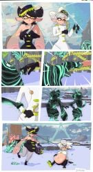 6koma ass_expansion belly_expansion big_ass big_belly big_breasts breast_expansion butt_expansion callie_(alterna) callie_(splatoon) chubby fat female goo ic-icle marie_(alterna) marie_(splatoon) multiple_angles multiple_girls nintendo ooze sequence splatoon splatoon_(series) splatoon_3 splatoon_3:_return_of_the_mammalians squid_sisters tentacle_hair thick_thighs thighs weight_gain