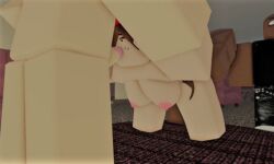 1girls 3boys 3d areolae breasts keiko_seiki mmf_threesome nipples nude penis roblox robloxian source_request spitroast standing standing_sex tagme thighs threesome