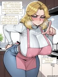 11_22 ai_generated apron big_ass big_breasts blonde_hair blue_eyes blush fantastic_four fully_clothed huge_ass huge_breasts imminent_ntr imminent_rape imminent_sex instant_loss invisible_woman invisible_woman_(marvel_rivals) jeans kitchen large_ass large_breasts marvel marvel_comics marvel_rivals sue_richards sue_storm thick_thighs