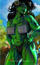 1girls bikini female green_skin jazz_dunn marvel muscular muscular_female scene_reference she-hulk solo