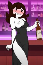 accurate_art_style ai_assisted ai_generated alcohol alcohol_bottle black_dress blush boobs breasts cleavage club clubbing dirtmaster dress drunk exposed_breasts female female_only flirting internet_celebrity intoxicated jaiden_animations jaidenanimations naughty_face nip_slip nipple_fetish nipple_slip party smile smiling solo solo_female teasing thighs tits youtube youtuber