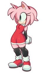 1girls amy_rose anthro female fiinel small_breasts solo sonic_(series) sonic_the_hedgehog_(series) tagme