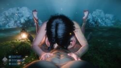 3d_animation :>= animated asian black_hair blowjob breasts clair_obscur:_expedition_33 duskyart feet gagging loop looping_animation lune_(clair_obscur:_expedition_33) oral pov soles tagme vacuum_blowjob vacuum_fellatio video