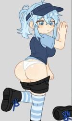 1girls ai_generated ass ass_focus booty booty_shorts breasts butt_focus changing changing_clothes changing_clothing changing_room charlotte_mei fat_ass fat_butt gacha gacha_club gacha_heat gacha_life gacha_life_2 gacha_preset honeybunn14 lunime panties pants pants_down pants_pulled_down thighhighs thong titties unaware_of_being_watched