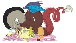 2020 absurd_res ambiguous_penetration antlers blue_eyes blush chimera discord_(mlp) draconequus duo equid equine erection feathered_wings feathers female feral fluttershy_(mlp) friendship_is_magic genitals hair hasbro hi_res hooves horn long_hair male male/female mammal my_little_pony pegasus penetration penis pink_hair quadruped red_eyes sex simple_background snspony white_background wings yellow_body yellow_feathers yellow_sclera yellow_wings