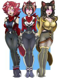 absurdres black_hair breasts cleavage expressionless female female_only femsub furry glowing glowing_eyes long_hair original spiral_eyes standing standing_at_attention symbol_in_eyes zorro-zero