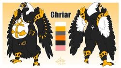 16:9 2019 3_toes ankh anthro areola ass avian back_markings ball_markings balls beak belly belly_markings big_belly big_butt biped bird bird_feet black_body black_claws black_feathers border character_name claws color_swatch dated deity digital_media_(artwork) digitigrade egyptian egyptian_mythology eztp falcon falconid feather_hands feathered_wings feathers feet flaccid flat_colors front_view full-length_portrait genital_markings genitals ghriar_(agtnightwolf) glans gradient_background grey_beak humanoid_genitalia humanoid_penis male markings middle_eastern_mythology model_sheet moobs multicolored_beak multicolored_body multicolored_feathers multiple_angles multiple_images mythology navel nipples non-mammal_balls nude obese obese_anthro obese_male orange_eyes overweight overweight_anthro overweight_male penis pink_glans portrait rear_view scutes signature simple_background solo talons thick_thighs toe_claws toes two_tone_beak white_body white_border white_feathers widescreen wings yellow_areola yellow_background yellow_beak yellow_body yellow_feathers yellow_nipples