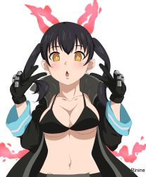 1girls 2d 2d_(artwork) 2d_artwork :o alternate_version_at_source alternate_version_available bare_belly bare_chest bare_midriff bare_navel bare_skin belly belly_button black-haired_female black_coat black_gloves black_hair black_jacket blush blush_face blushing_at_viewer blushing_female blushing_lines breasts cleavage coat collarbone curvaceous curvaceous_body curvaceous_female curvaceous_figure curvaceous_hips curvaceous_teen curvy curvy_body curvy_female curvy_figure curvy_hips curvy_teen digital digital_art digital_drawing digital_drawing_(artwork) digital_media digital_media_(artwork) enen_no_shouboutai exposed_belly exposed_chest exposed_midriff exposed_navel exposed_skin female female_focus female_only fingers fire fire_ears fire_force fire_tail firefighter firefighter_coat firefighter_helmet firefighter_jacket firefighter_uniform flames gloves hair_between_eyes high_resolution highres hourglass_figure jacket kotatsu_tamaki large_breasts lean_figure long_hair looking_at_viewer midriff more_at_source narrow_waist navel open_coat open_jacket open_mouth orange-eyed_female orange_eyes parted_lips peace_sign rinine shoulders sign simple_background slender_body slender_waist slim_waist solo standing tongue twintails twintails_(hairstyle) upper_body v v_sign white_background white_pupils wide_hips