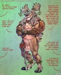 2025 age_difference anthro antlers arm_tattoo balls bell bell_harness belly belly_tattoo big_arms big_balls big_forearms big_hands big_muscles big_penis bodily_fluids body_hair braided_hair braided_mane brown_body brown_fur cane cervine chest_tattoo christmas christmas_clothing clothing cloven_hooves colored_nails comet_(reindeer) deer dialogue digital_media_(artwork) dimple elderly elderly_anthro elderly_male english_text erect_nipples erection eyewear eyewear_only facial_hair fingerless_gloves fingernails fingers forearms fur genitals gift glans glasses glasses_only gloves gloves_only grey_facial_hair grey_hair hair handwear handwear_only harness holidays holly_(plant) hooves horn hotsatyr huge_balls huge_cock humanoid_genitalia jingle_bell jingle_bell_harness long_hair looking_at_viewer male mammal mature_male mistletoe mostly_nude moustache muscular muscular_anthro muscular_male mythological_creature mythology nails new_world_deer nipples nude offscreen_character older_male open_mouth pecs penis plant poinsettia reindeer reindeer_antlers saggy_balls shaved_balls shaved_pussy short_tail simple_background smile solo sparkles speech_bubble staff tail tattoo text thick_penis vein veiny_arms veiny_legs veiny_muscles veiny_penis wearing_glasses