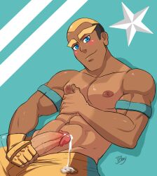 marshal_(pokemon) pokemon tan_skin tanline 1boy solo muscular nipples 2015 gay yaoi charlie_tooga buzz_cut jb_boy male male_only