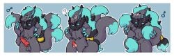 absurd_res anthro black_body black_fur blue_body blue_fur blush bodily_fluids breast_growth breasts colored confusion conlore ejaculation female fur gender_transformation generation_5_pokemon genital_fluids genitals growth hair hand_on_tail happy hi_res long_hair male mtf_transformation multi_tail nintendo nipples nude penis penis_to_vagina_tf pokemon pokemon_(species) pokemorph sequence small_breasts solo tail transformation vaginal_fluids vulva zoroark