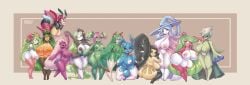 absurd_res azumarill big_breasts breasts female female_focus female_only flying gardevoir generation_2_pokemon generation_3_pokemon generation_4_pokemon generation_5_pokemon generation_7_pokemon generation_8_pokemon generation_9_pokemon group group_nudity group_photo hatterene hi_res ledian legendary_pokemon maractus mawile meloetta mythical_pokemon nintendo ogerpon paradox_pokemon pokemon pokemon_(species) rdusk_huntress roserade shaymin short_stack tagme tinkaton tsareena wide_hips