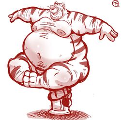 1boy 2021 anal anal_masturbation anthro artist_name bara belly big_belly character_name chubby copyright_name dildo dildo_in_ass dildo_sitting disney fat fat_man felid humanoid_hands male male_only mammal monochrome moobs navel nipples obese obese_male overweight overweight_male pantherine sex_toy simple_background smooth_skin solo tail_wrap tiger tigger trashtoonz white_background winnie_the_pooh_(franchise)