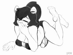 2d_animation amphibian animated anthro ass bikini bikini_top bouncing_breasts bouncing_butt breasts clothing cute_pose female frog futanari hi_res intersex intersex/intersex kicking_feet kissing loop non-mammal_breasts nura_(upov) pinup pose sexy_eyes solo swimwear two-piece_swimsuit upov wide_hips