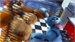 2025 3d_(artwork) anal animatronic anthro appliance artist_logo ass bear big_butt big_moobs big_nipples blue_body blue_eyes bodily_fluids bonnie_(fnaf) bow_tie bow_tie_only brown_body checkered checkered_floor cum darkened_nipples digital_media_(artwork) duo ear_pull five_nights_at_freddy's freddy_(fnaf) genital_fluids glowing glowing_eyes green_eyes hi_res huge_butt kitchen kitchen_appliance lagomorph leporid light logo looking_at_viewer looking_pleasured machine male male/male mammal microwave_oven moobs moonwulf mostly_nude nipples nude orgasm orgasm_face overweight punishment_sex rabbit recording recording_sex robot scottgames security_footage source_filmmaker_(artwork) sunlight tail thick_arms thick_thighs tongue tongue_out wide_hips window_light