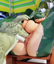 anal anthro anthro_on_anthro anus avian balls beach bird cacatua cockatoo connivingrat duo erection eyewear genitals helm_(connivingrat) humanoid lizard_(petruz) male male/male male_rimming_male muscular muscular_male nails oral parrot penis rimming rimming_male sex sunglasses teeth umbrella_cockatoo vein