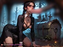 wednesday addams from the addams family by blurred penis