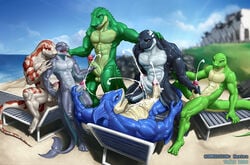 2010 alligator anthro balls cetacean crocodile cum cum_everywhere cum_on_body cum_on_chest cum_on_face cum_on_penis cum_on_self cumshot dolphin erection furry gangbang gay group group_sex handjob male male_only marine no_humans nude orca orgy penis reptile scalie shark snake todex