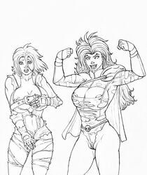 2d betty_ross crossover dc hulk_(series) kara_zor-l karen_starr marvel monochrome power_girl red_she-hulk straight_hair superman_(series) wicka