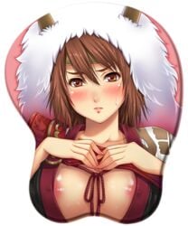 beige_skin blush breasts brown_eyes brown_hair clothes color female female_only front_view hair ishida_mitsunari open_eyes rule_63 sengoku_musou solo tagme