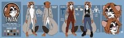 absurd_res anthro boots chastity_cage chastity_device clothing eyewear finian_wren footwear genitals glasses hair hi_res long_hair male mammal marsupial model_sheet penis petaurid phalangeriform ruolina small_penis solo sugar_glider suit