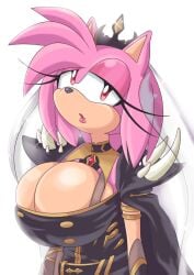 amy_rose big_breasts female female_only mori_calliope_(cosplay) shinmayjay sonic_(series) sonic_the_hedgehog_(series)