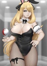 bunnysuit clothed clothed_female cynthia_(pokemon) kiwiscorner pokemon pokemon_dppt tagme