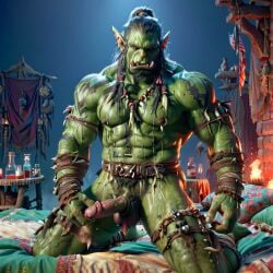 ai_generated bara biceps big_penis dominator erected_penis male_orc muscles orc