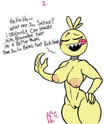 1girls animatronic animatronics belly belly_button breasts comic cumlord cumlord_(artist) female female_focus female_only five_nights_at_freddy's five_nights_at_freddy's_2 flushed fnaf furry horny horny_female inverted_nipples just_coffee legs mechanical nipples no_bra no_panties nude nude_female nude_male robot_girl sharp_claws sharp_teeth simple_background simple_eyes skinny skinny_girl smaller_male socks sofa sweat sweatdrop sweaty talking thick thick_ass thick_thighs toy_chica_(fnaf) yellow_body yellow_fur