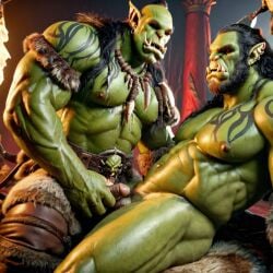 ai_generated bara biceps big_penis dominator erected_penis male_orc muscles orc