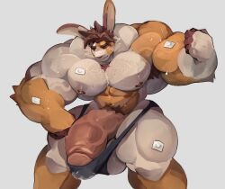 bodybuilder furry hyper hyper_balls hyper_cock hyper_genitalia hyper_penis hyper_testicles makowolf1 male male_only muscles muscular muscular_arms muscular_male muscular_thighs