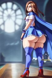 2d 2d_animation ai_generated animated brown_hair bubble_butt castlevania charlotte_aulin friki8otaku huge_ass long_hair miniskirt no_sound perfect_ass tagme video