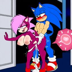 ai_generated ass blue_body breasts female green_eyes incest magenta_fur male male/female pink_hair sex sonia_the_hedgehog sonic_(series) sonic_the_hedgehog sonic_the_hedgehog_(series) sonic_underground straight veiny_penis