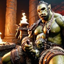 ai_generated bara biceps big_penis dominator erected_penis male_orc muscles orc