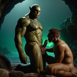 ai_generated bara biceps big_penis dominator erected_penis male_orc muscles orc