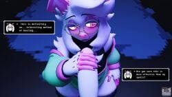 16:9 2025 3d_(artwork) 5_fingers anthro big_penis blush blush_lines bovid caprine clothed clothing deltarune dialogue dialogue_box digital_media_(artwork) duo eyeshadow femboy fingers fur genitals gloves goat handjob handwear hi_res horn humanoid_genitalia humanoid_penis lewderlink makeup male male/male mammal penile penis pink_eyes pink_eyeshadow pink_horn pink_pupils pupils ralsei sex text torn_clothing torn_gloves torn_handwear undertale_(series) watermark white_body white_fur widescreen
