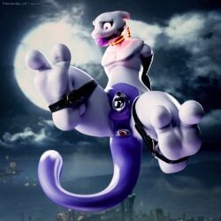 2_toes 3d absurd_res blender_(artwork) bondage bound chastity_cage chastity_device claws digital_media_(artwork) feet generation_1_pokemon hi_res legendary_pokemon mewtwo nintendo paws pokemon pokemon_(species) stormrider toes