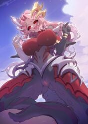 big_breasts big_breasts big_nipples breasts breasts female female_focus huge_boobs huge_breasts huge_nipples league_of_legends looking_at_viewer looking_down massive_boobs massive_breasts naked naked_female nami_(league_of_legends) nipples octopus octopus_girl open_mouth pink_hair pink_pussy pussy red_eyes strongbana tentacle tentacle tentacle_on_male tongue