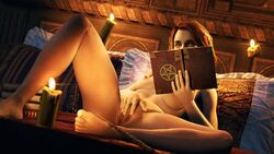 1girls 3d 4k absurdres background barefoot book breasts brown_hair candle completely_nude erect_nipples eyes fantasy feet female female_only fingering fingering_pussy fingering_self floating_candle front_view hair harry_potter hbnoob hermione_granger highres holding_book holding_object human human_only indoors knee_up light-skinned_female light_skin lying magic magic_user masturbation medium_breasts nipples nude nude_female on_back open_eyes pentagram pillow pussy reading reading_book solo source_filmmaker spellbook spread_legs toes wand witch