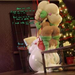 2025 3d_(artwork) absurd_res anthro anthro_penetrating anthro_penetrating_humanoid bodily_fluids bondage bound christmas christmas_tree cum cum_inside digital_media_(artwork) excessive_cum excessive_genital_fluids femboy generation_3_pokemon generation_5_pokemon genital_fluids gynomorph gynomorph/male gynomorph_penetrated hi_res holidays humanoid humanoid_on_anthro humanoid_penetrated inflation jirachi legendary_pokemon male male_penetrating male_penetrating_gynomorph male_penetrating_intersex milky_(milkyeightysix) milkyeightysix nintendo penetration plant pokemon pokemon_(species) sex smoothie_(milkyeightysix) tree whimsicott