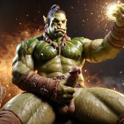 ai_generated bara biceps big_penis dominator erected_penis male_orc muscles orc