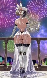 big_ass big_breasts black_dahlia female human looking_at_viewer looking_back looking_back_at_viewer nomus_hl skullgirls thick_thighs video_games