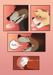 anthro bodily_fluids breath canid canine canis comic cum cum_inside cursing duo enjoyment female genital_fluids heavensdoor hi_res jack_(heavensdoor) looking_pleasured lutrine male male/female mammal mustelid panting sex taylor_(heavensdoor) webcomic wolf