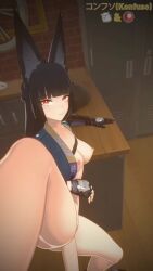 abs belly belly_button black_hair blush breasts desk_sex fox_ears fox_girl holding_hips hoshimi_miyabi konfuso_(artist) long_hair penis penis_in_vagina red_eyes room tagme tits vagina vaginal video wise_(zenless_zone_zero) zenless_zone_zero